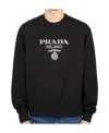 Prada Logo Wool And Cashmere Sweater In Black
