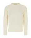 Prada Stretch Cashmere Blend Crew Neck Sweater In White