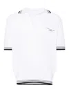 Prada Logo-intarsia Polo Top In White