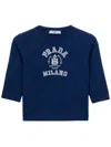 Prada Intarsien-pullover Aus Kaschmir In Blue