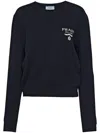 Prada Intarsia-knit Cashmere-silk Jumper In Blue