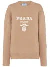 Prada Wool And Cashmere Crew-neck Sweater In Brown