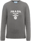 Prada Wool And Cashmere Crew-neck Sweater In Grey