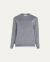 Prada Logo-intarsia Cashmere Pullover In Ardesia