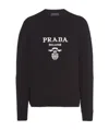 Prada Logo Wool And Cashmere Sweater In Black