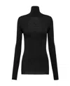 Prada Superfine Wool Turtleneck Sweater In Black
