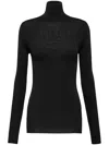 Prada Superfine Wool Turtleneck Sweater In Black