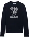 Prada Logo-intarsia Sweater In Blue