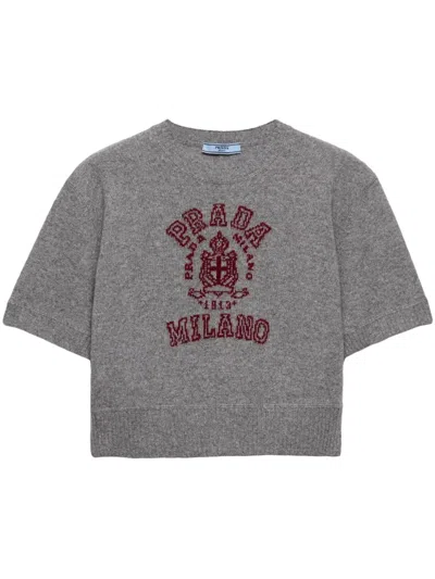 PRADA LOGO-INTARSIA SWEATER