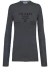 Prada Womens Grey Superfine Crew-neck Wool Knitted Jumper In Grey