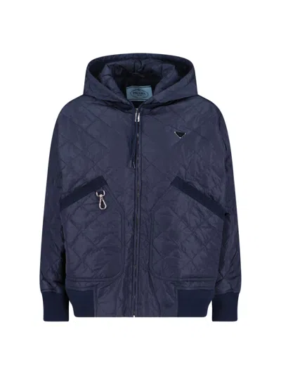 Prada Logo Jacket In Blue