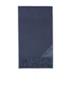 Prada Logo-jacquard Double Cashmere Scarf In Blue