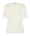 Prada Logo-jacquard Silk Jumper In Neutral Color