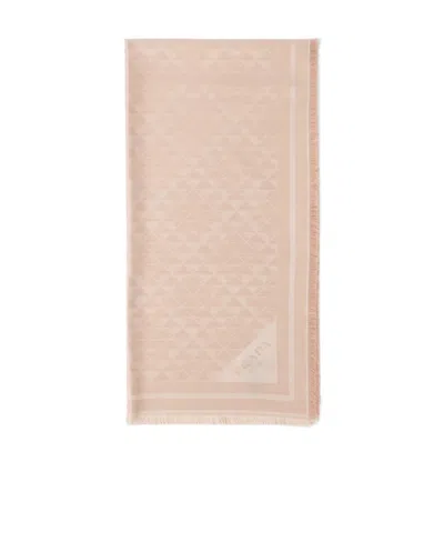 Prada Silk And Wool Jacquard Scarf In Pink