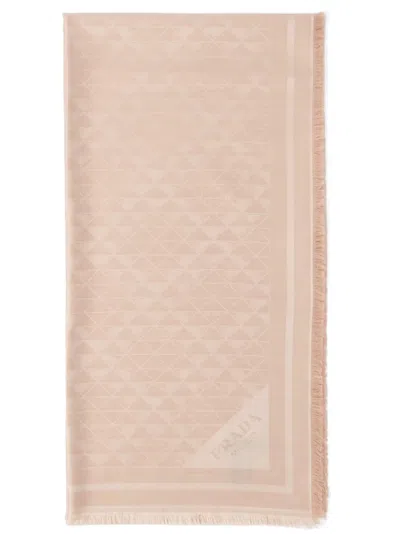 PRADA LOGO-JACQUARD SILK SCARF