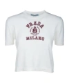 Prada Logo Cashmere T-shirt In White