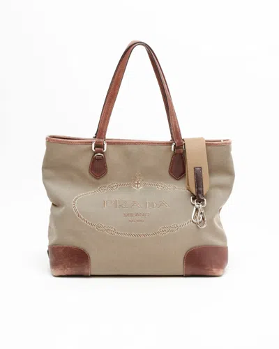 Prada Logo Jaquard Tote Bag