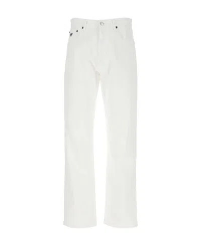 Prada Logo Jeans In White