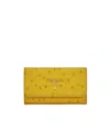 Prada Logo Key Pouch In Green