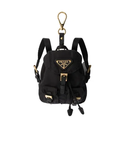Prada Logo Keychain In Black