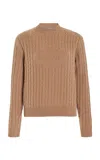 Prada Textured Cable Knit Sweater In Neutral