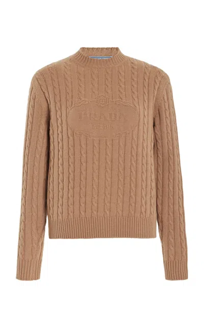 PRADA PRADA LOGO-KNIT CASHMERE SWEATER