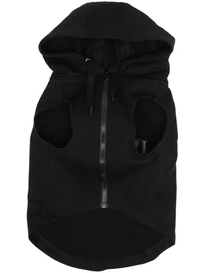 Prada Haustiermantel Mit Gestricktem Logo In Black
