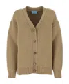 Prada Women's Cappuccino Wool Blend Oversize Cardigan In Neutral
