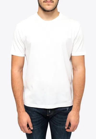 Prada Logo Label Basic T-shirt In White