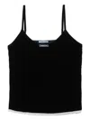 Prada Logo-label Velvet Top In Black