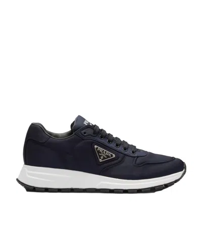 Prada Logo-laced Casual Sneakers In Ultramarine