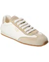 Prada Suede And Leather Low-top Sneakers In Neutral