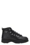 Prada Logo Leather Ankle Boots Boots And Ankle Boots Black In Black