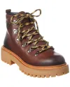 Prada Women's Ebony-coloured Leather Lace-up Boot
