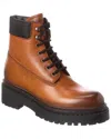 Prada Cognac-coloured Ankle Boots In Leather And Re-nylon In Brown