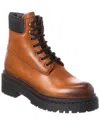 Prada Cognac-coloured Ankle Boots In Leather And Re-nylon In Brown