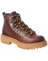 Prada Women's Ebony-coloured Leather Lace-up Boot In Brown