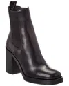 Prada Logo Leather Bootie In Black