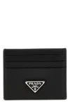 Prada Logo Leather Cardholder Wallets And Card Holders Black In Black