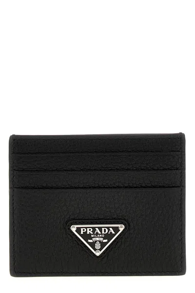 PRADA PRADA LOGO LEATHER CARDHOLDER