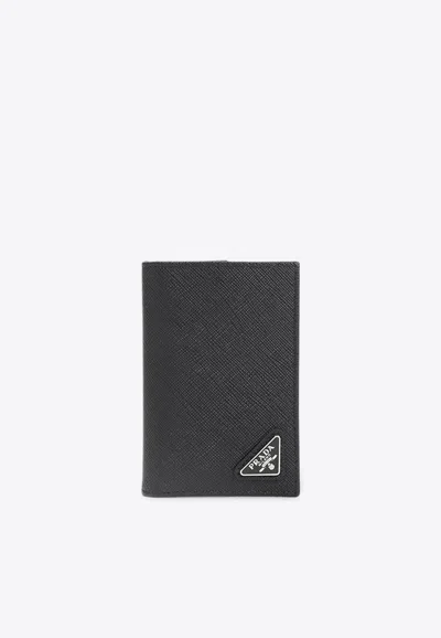 PRADA LOGO LEATHER CARDHOLDER