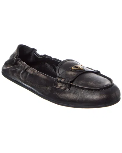 Prada Logo Leather Loafer