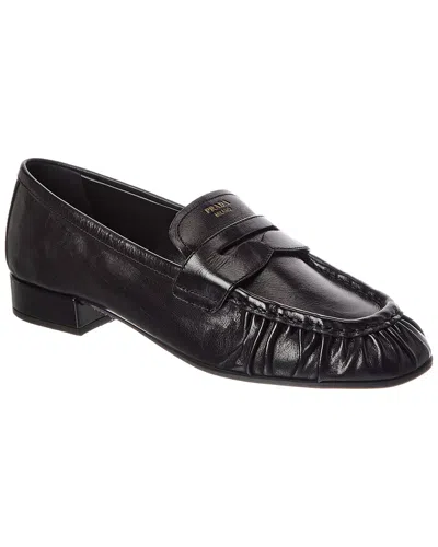 PRADA PRADA LOGO LEATHER LOAFER