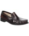 Prada Logo Leather Loafer In Brown