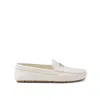 Prada Logo Leather Loafers Men In White