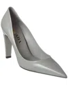 Prada Pointed-toe Leather Pumps In Gray