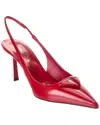 Prada Slingback-pumps Aus Saffiano-lackleder In Kirschrot