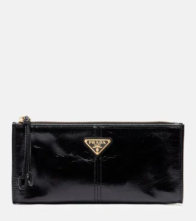 PRADA LOGO LEATHER POUCH
