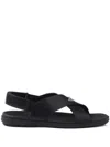 Prada Wide-strap Sandals With Secure Back Strap In Black