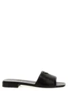 Prada Triangle-logo Slip-on Sandals In Black